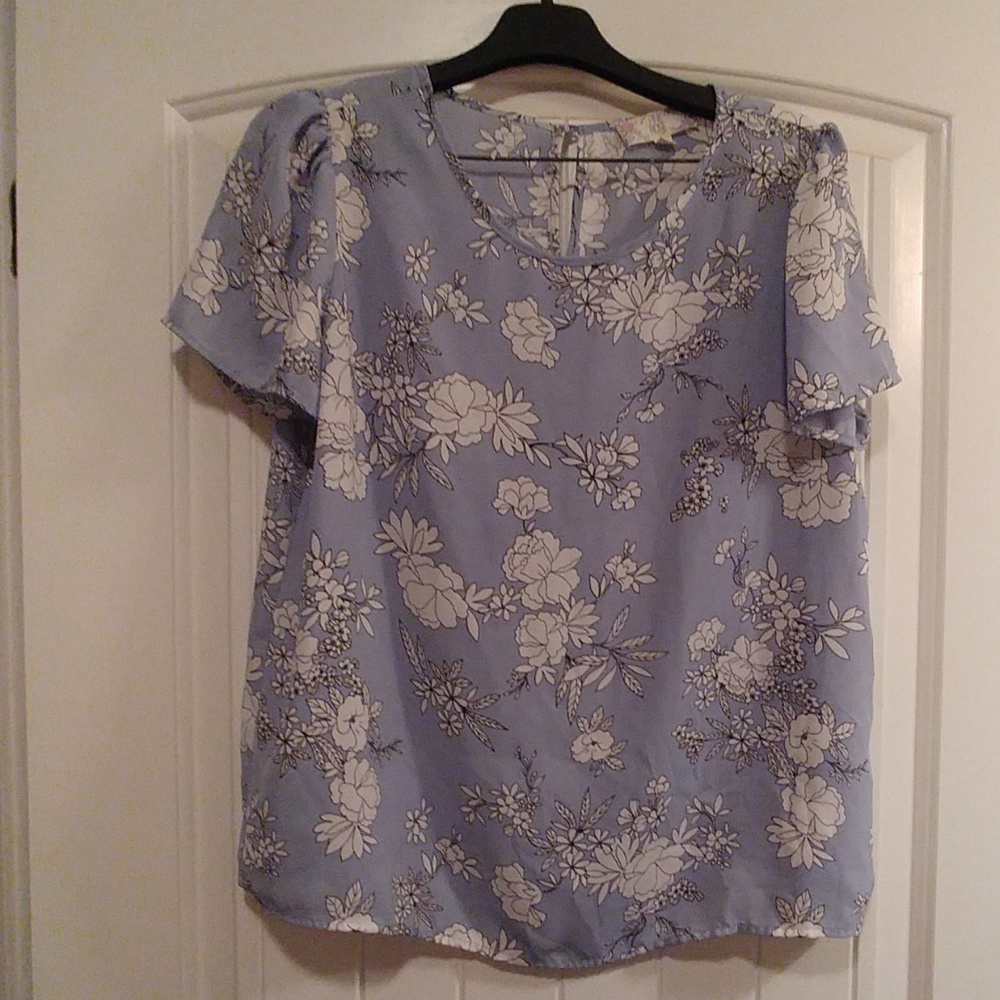 Pink Rose floral blouse.